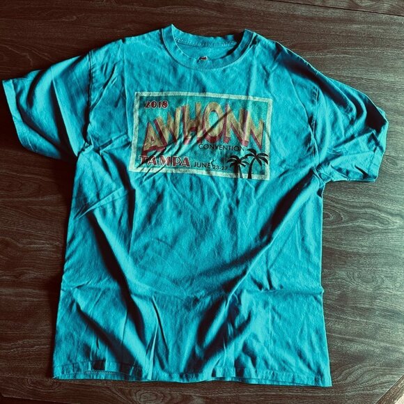 Hanes 2018 Awhonn Convention Tampa Florida Teal T-shirt Size L - Picture 7 of 14